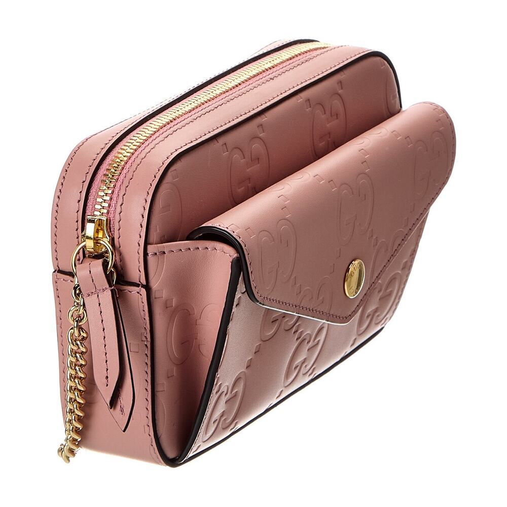 Gucci GG Super Mini Shoulder Bag Pink Leather with Chain Strap Brand BNIB - Picture 12 of 13